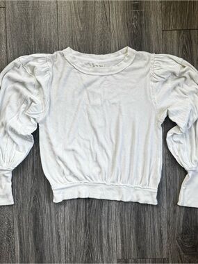 Free People White Puff Sleeve Long Sleeve